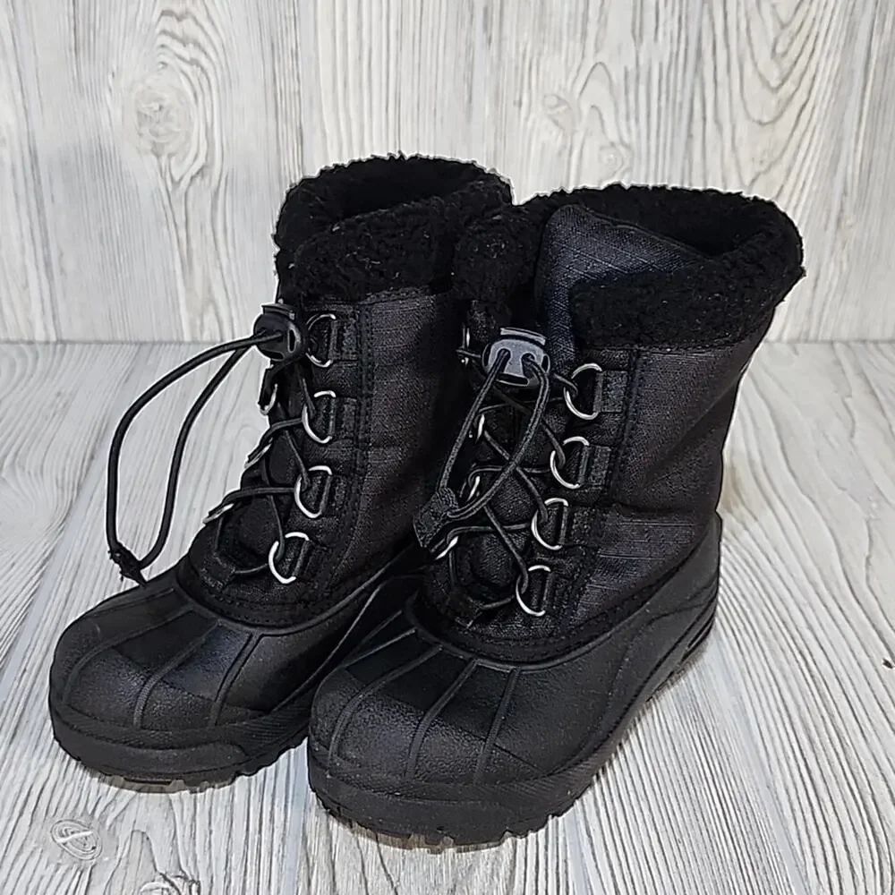 Sorel Cumberland Black Waterproof Boots Childrens Size 12 NEW